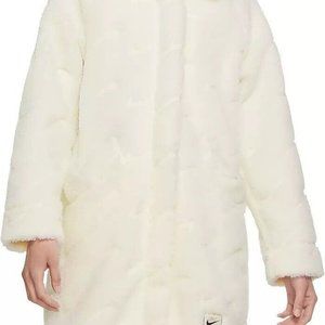 Nike Sportswear Icon Clash Women's Sherpa Jacket Sail Size Small DD5088-133